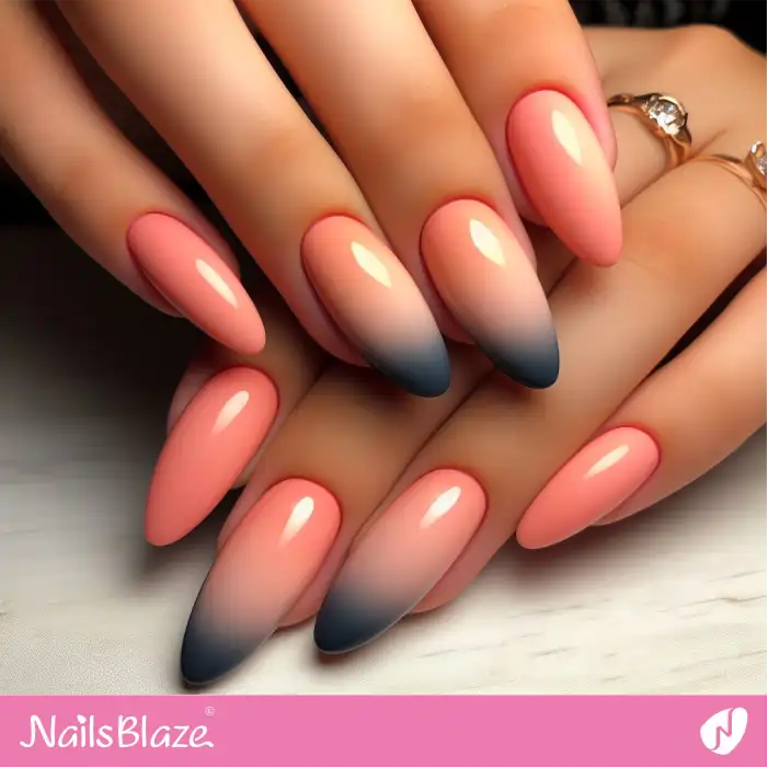 Peach Fuzz and Blue Ombre Nails | Color of the Year 2024 - NB1740
